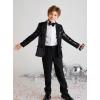 imageGRACE KARIN Boys Sequins Blazers Slim Fit Glitter Suit Jacket Formal Blazer for Party Prom 514 YearsBlack