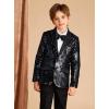 imageGRACE KARIN Boys Sequins Blazers Slim Fit Glitter Suit Jacket Formal Blazer for Party Prom 514 YearsBlack