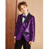 imageGRACE KARIN Boys Sequins Blazers Slim Fit Glitter Suit Jacket Formal Blazer for Party Prom 514 YearsPurple