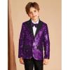 imageGRACE KARIN Boys Sequins Blazers Slim Fit Glitter Suit Jacket Formal Blazer for Party Prom 514 YearsPurple