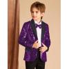 imageGRACE KARIN Boys Sequins Blazers Slim Fit Glitter Suit Jacket Formal Blazer for Party Prom 514 YearsPurple