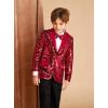 imageGRACE KARIN Boys Sequins Blazers Slim Fit Glitter Suit Jacket Formal Blazer for Party Prom 514 YearsRed