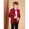 imageGRACE KARIN Boys Sequins Blazers Slim Fit Glitter Suit Jacket Formal Blazer for Party Prom 514 YearsRed