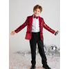 imageGRACE KARIN Boys Sequins Blazers Slim Fit Glitter Suit Jacket Formal Blazer for Party Prom 514 YearsRed