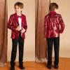 imageGRACE KARIN Boys Sequins Blazers Slim Fit Glitter Suit Jacket Formal Blazer for Party Prom 514 YearsRed