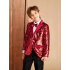 imageGRACE KARIN Boys Sequins Blazers Slim Fit Glitter Suit Jacket Formal Blazer for Party Prom 514 YearsRed