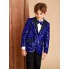 imageGRACE KARIN Boys Sequins Blazers Slim Fit Glitter Suit Jacket Formal Blazer for Party Prom 514 YearsRoyal Blue