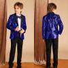 imageGRACE KARIN Boys Sequins Blazers Slim Fit Glitter Suit Jacket Formal Blazer for Party Prom 514 YearsRoyal Blue