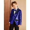 imageGRACE KARIN Boys Sequins Blazers Slim Fit Glitter Suit Jacket Formal Blazer for Party Prom 514 YearsRoyal Blue