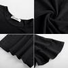 imageGRACE KARIN Girls Double Ruffle Summer Short Sleeve Tee Tops Shirts Size 614Black