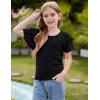 imageGRACE KARIN Girls Double Ruffle Summer Short Sleeve Tee Tops Shirts Size 614Black