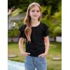 imageGRACE KARIN Girls Double Ruffle Summer Short Sleeve Tee Tops Shirts Size 614Black