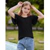 imageGRACE KARIN Girls Double Ruffle Summer Short Sleeve Tee Tops Shirts Size 614Black