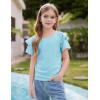 imageGRACE KARIN Girls Double Ruffle Summer Short Sleeve Tee Tops Shirts Size 614Blue
