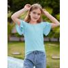 imageGRACE KARIN Girls Double Ruffle Summer Short Sleeve Tee Tops Shirts Size 614Blue