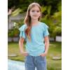 imageGRACE KARIN Girls Double Ruffle Summer Short Sleeve Tee Tops Shirts Size 614Blue