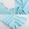 imageGRACE KARIN Girls Double Ruffle Summer Short Sleeve Tee Tops Shirts Size 614Blue