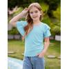 imageGRACE KARIN Girls Double Ruffle Summer Short Sleeve Tee Tops Shirts Size 614Blue