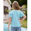 imageGRACE KARIN Girls Double Ruffle Summer Short Sleeve Tee Tops Shirts Size 614Blue