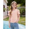 imageGRACE KARIN Girls Double Ruffle Summer Short Sleeve Tee Tops Shirts Size 614Pink