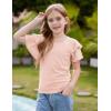 imageGRACE KARIN Girls Double Ruffle Summer Short Sleeve Tee Tops Shirts Size 614Pink