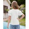 imageGRACE KARIN Girls Double Ruffle Summer Short Sleeve Tee Tops Shirts Size 614White