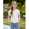imageGRACE KARIN Girls Double Ruffle Summer Short Sleeve Tee Tops Shirts Size 614White