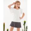 imageGRACE KARIN Girls Double Ruffle Summer Short Sleeve Tee Tops Shirts Size 614White