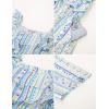 imageGRACE KARIN Girls Floral Jumpsuit Flutter Sleeve Square Neck Wide Leg RompersBlue