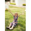 imageGRACE KARIN Girls Floral Jumpsuit Flutter Sleeve Square Neck Wide Leg RompersNavy