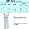 imageGRACE KARIN Girls Floral Jumpsuit Flutter Sleeve Square Neck Wide Leg RompersNavy