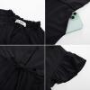 imageGRACE KARIN Girls Jumpsuit Fashion Ruffle Sleeve Drastring Waist Button Front Romper Kids Summer Outfit Size 614Black