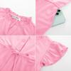 imageGRACE KARIN Girls Jumpsuit Fashion Ruffle Sleeve Drastring Waist Button Front Romper Kids Summer Outfit Size 614Pink