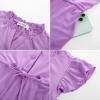 imageGRACE KARIN Girls Jumpsuit Fashion Ruffle Sleeve Drastring Waist Button Front Romper Kids Summer Outfit Size 614Purple