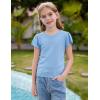 imageGRACE KARIN Girls Knit Short Sleeve TShirts Ruffle Fashion Tops Tees 614YBlue