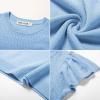imageGRACE KARIN Girls Knit Short Sleeve TShirts Ruffle Fashion Tops Tees 614YBlue