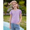 imageGRACE KARIN Girls Knit Short Sleeve TShirts Ruffle Fashion Tops Tees 614YPurple