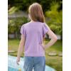 imageGRACE KARIN Girls Knit Short Sleeve TShirts Ruffle Fashion Tops Tees 614YPurple