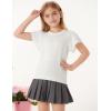 imageGRACE KARIN Girls Knit Short Sleeve TShirts Ruffle Fashion Tops Tees 614YWhite