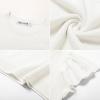imageGRACE KARIN Girls Knit Short Sleeve TShirts Ruffle Fashion Tops Tees 614YWhite