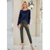 imageGRACE KARIN Glitter Tops for Women Sequin Top Sparkly Evening Party Split Mesh Back Sexy Casual Blouse Navy Blue 2XL