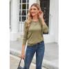 imageGRACE KARIN Womens High Stretchy Long Sleeve Pullover Sweater Blouse TopDark Khaki