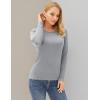 imageGRACE KARIN Womens High Stretchy Long Sleeve Pullover Sweater Blouse TopLight Grey