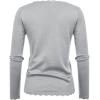 imageGRACE KARIN Womens High Stretchy Long Sleeve Pullover Sweater Blouse TopLight Grey
