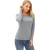imageGRACE KARIN Womens High Stretchy Long Sleeve Pullover Sweater Blouse TopLight Grey