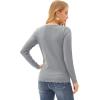imageGRACE KARIN Womens High Stretchy Long Sleeve Pullover Sweater Blouse TopLight Grey