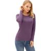 imageGRACE KARIN Womens High Stretchy Long Sleeve Pullover Sweater Blouse TopPurple