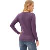 imageGRACE KARIN Womens High Stretchy Long Sleeve Pullover Sweater Blouse TopPurple