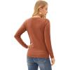 imageGRACE KARIN Womens High Stretchy Long Sleeve Pullover Sweater Blouse TopRed Brown