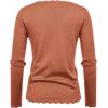imageGRACE KARIN Womens High Stretchy Long Sleeve Pullover Sweater Blouse TopRed Brown